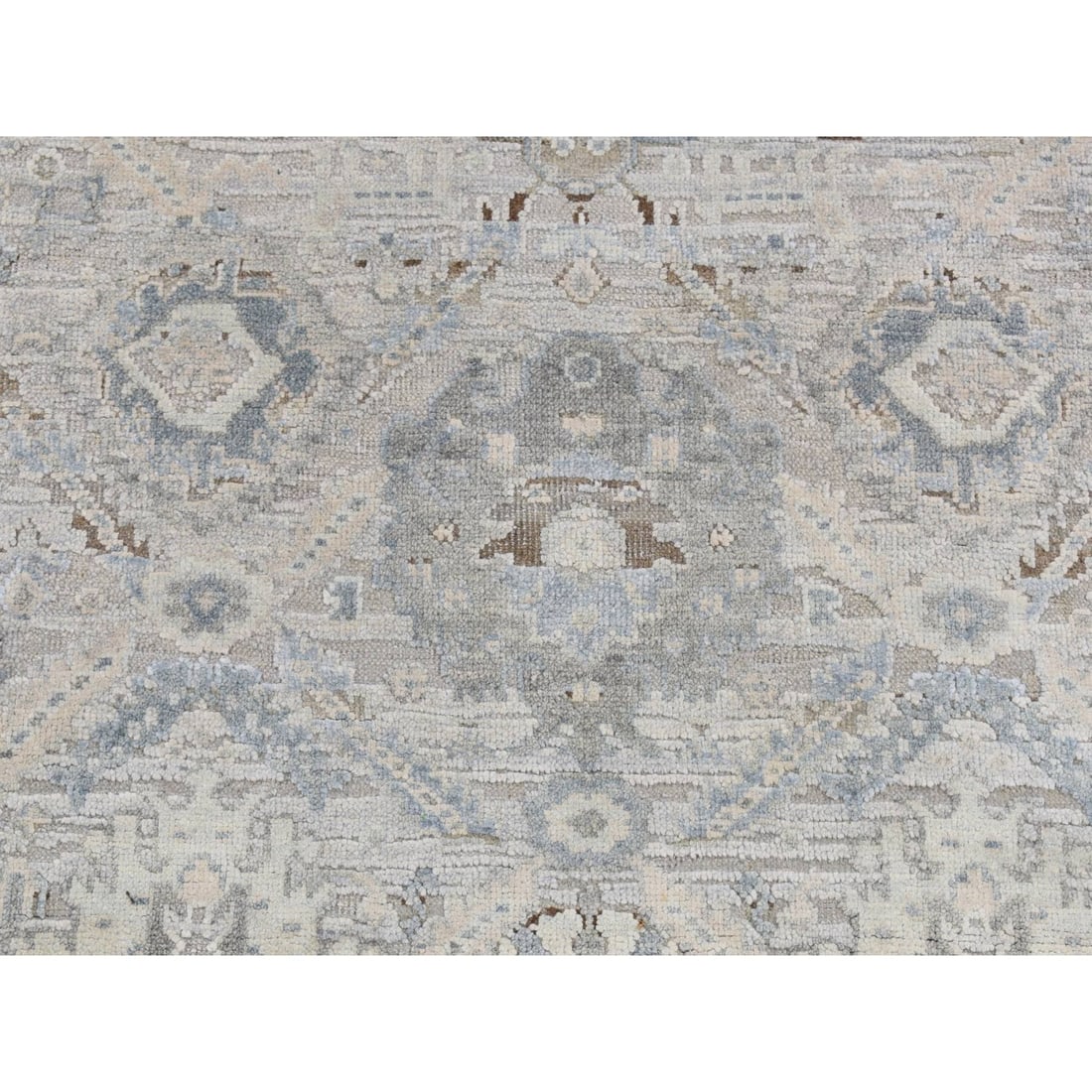 Rug 3'x5'3" Blue Silk with Wool Mughal Inspired Design Hand Knotted - 6
