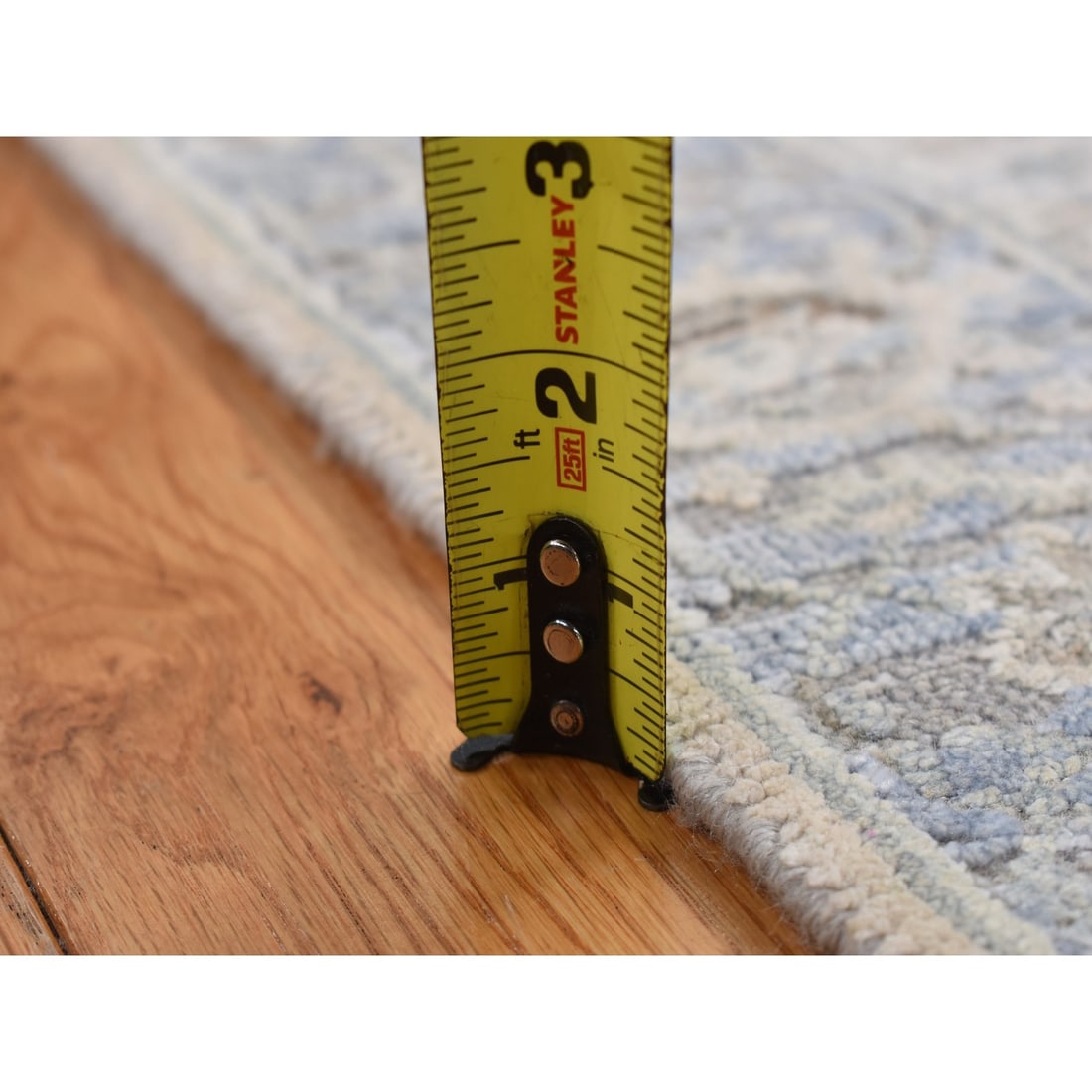 Rug 3'x5'3" Blue Silk with Wool Mughal Inspired Design Hand Knotted - 8