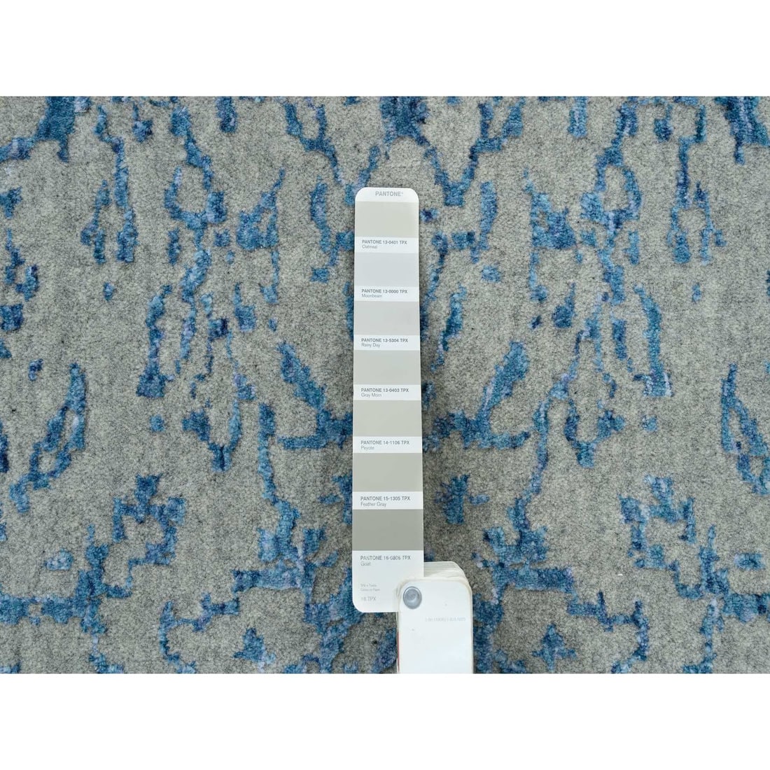 Rug 11'10"x18' Gray Fine Jacquard Hand Loomed Wool and Silk Oversized - 8