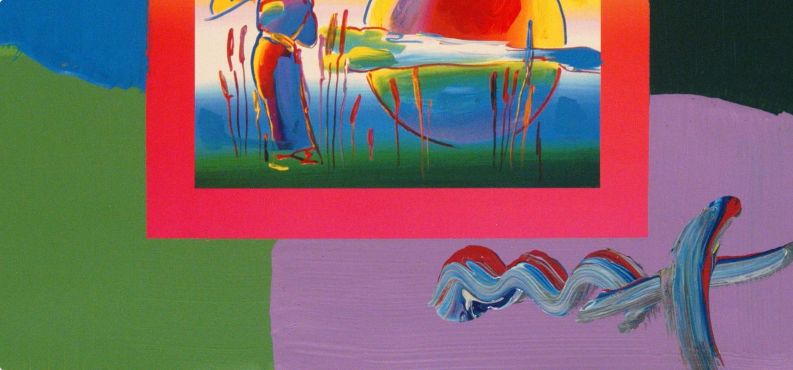 Official Edition Mixed Media - Peter Max - Rainbow Umbrella Man on Blends - Hand Signed - 4