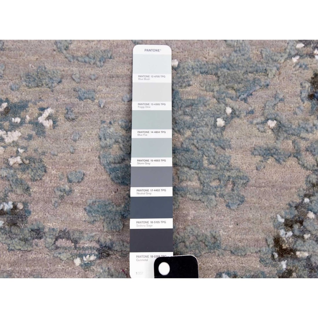 Rug 10'2"x10'2" Gray Hand Knotted Abstract Design Wool Round Oriental - 8