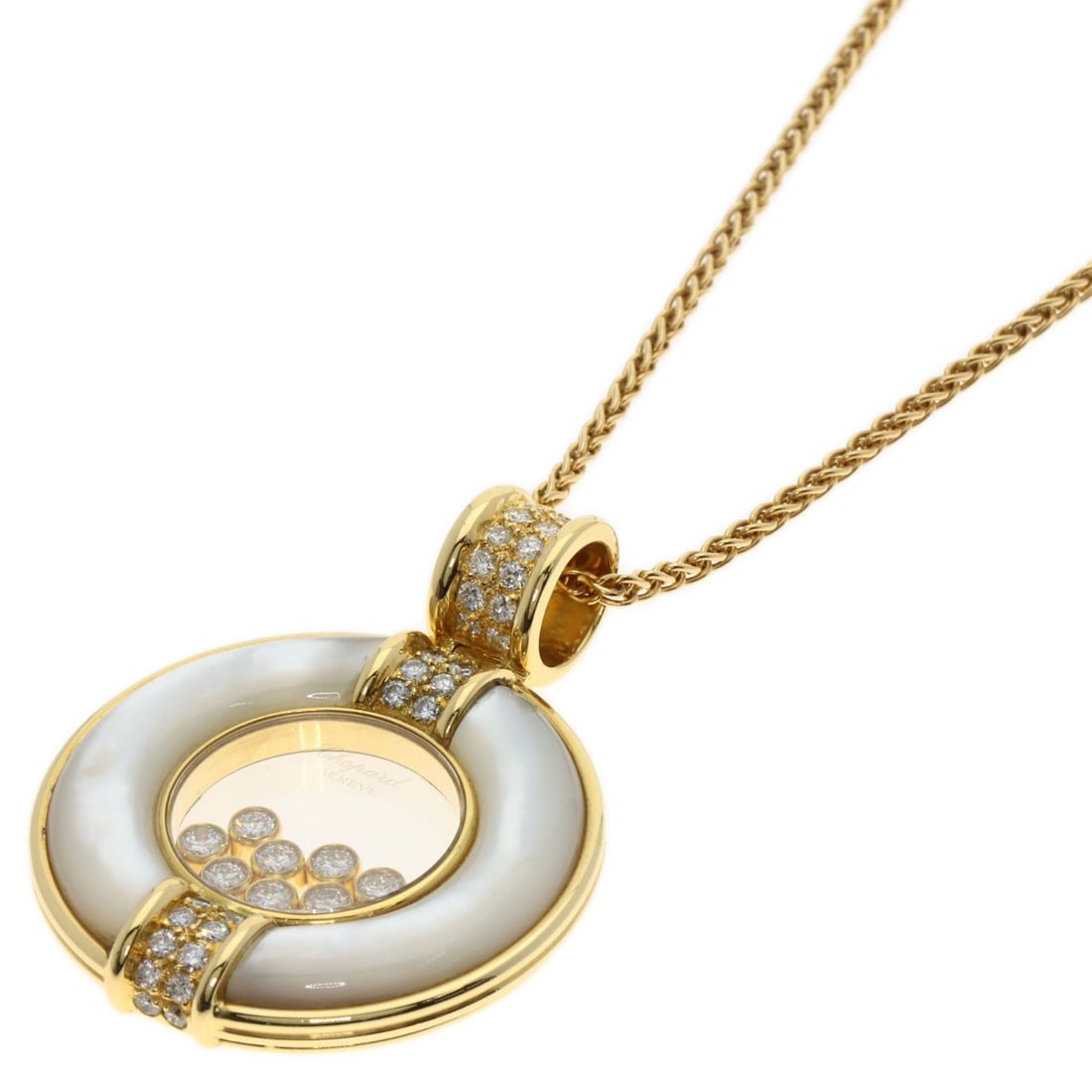 Gold Chopard Happy diamond Shell 8P Diamond Large Necklace K18 Yellow: Gold Chopard Happy diamond Shell 8P Diamond Large Necklace K18 Yellow This listing features Gold Chopard Happy diamond Shell 8P Diamond Large Necklace K18 Yellow. Item specifics are provided below. It