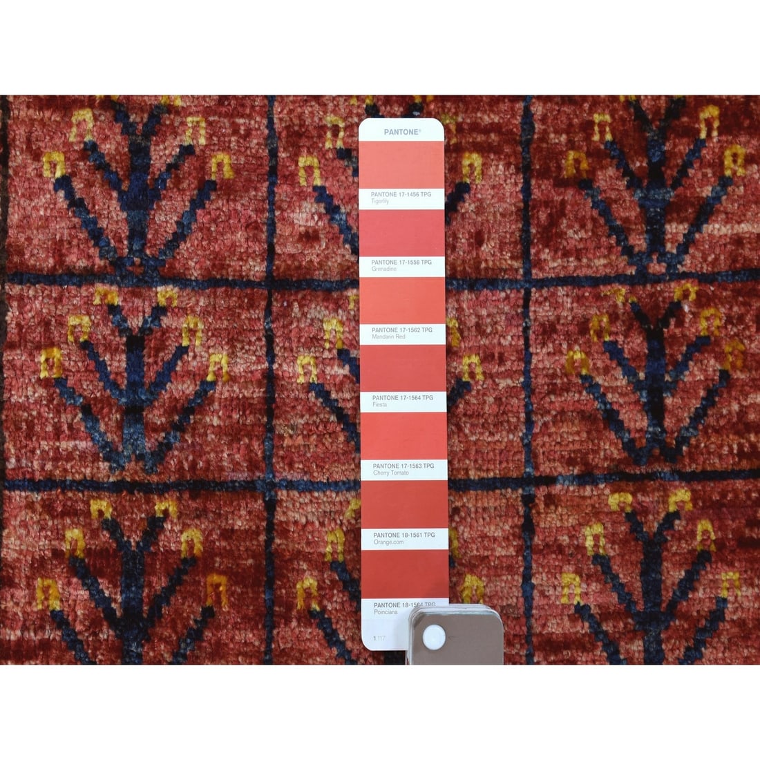 Rug 2'x2'10" Red Wool Afghan Ersari Tribal Design Hand Knotted Oriental - 3