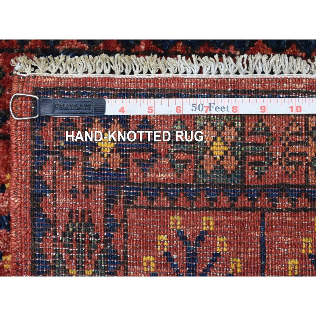 Rug 2'x2'10" Red Wool Afghan Ersari Tribal Design Hand Knotted Oriental - 6