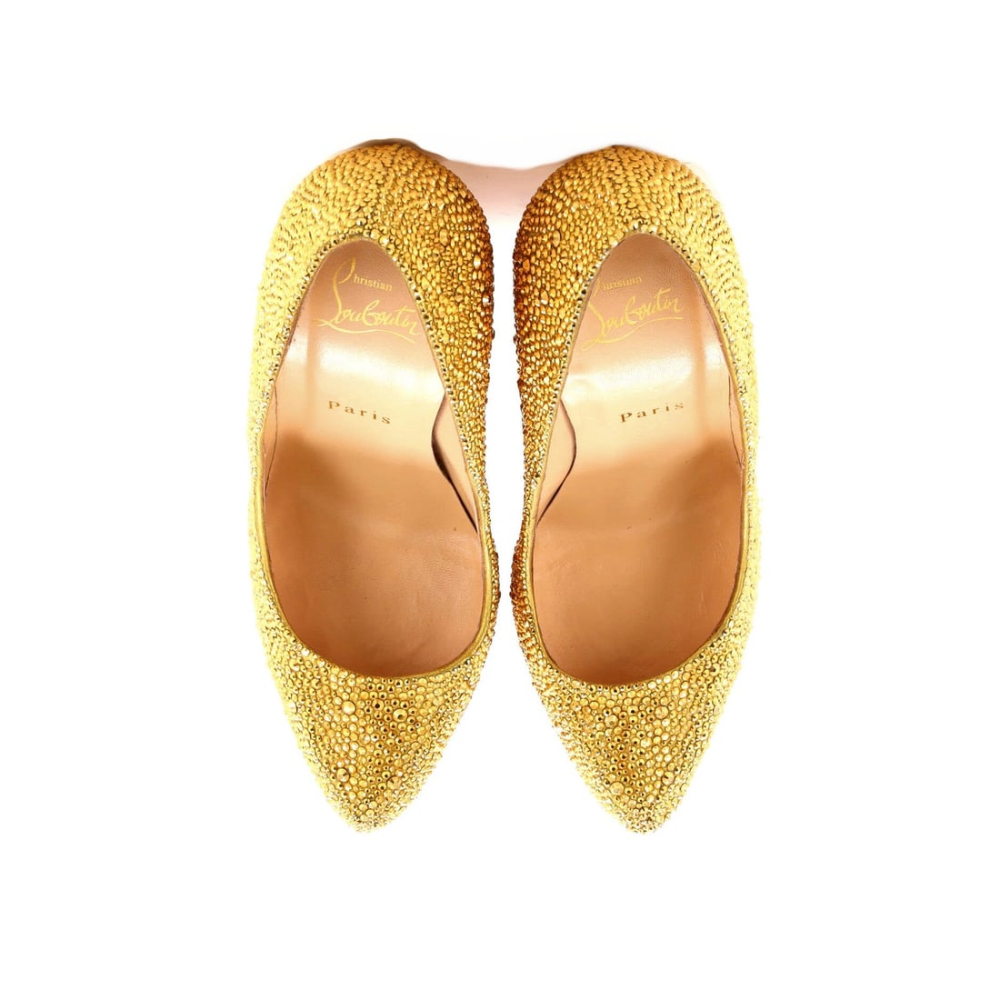 160 Christian Louboutin Women's Daffodile Pumps Crystal Embellished Leather - 2