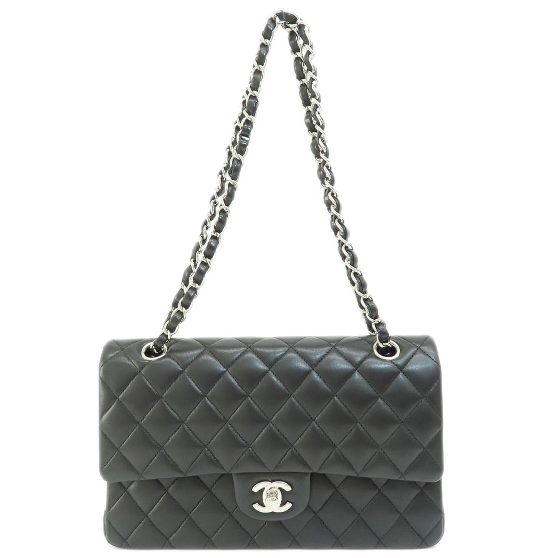 Lambskin CHANEL ChainShoulder Matelasse SilverHardware Shoulder Bag (1 of 20)