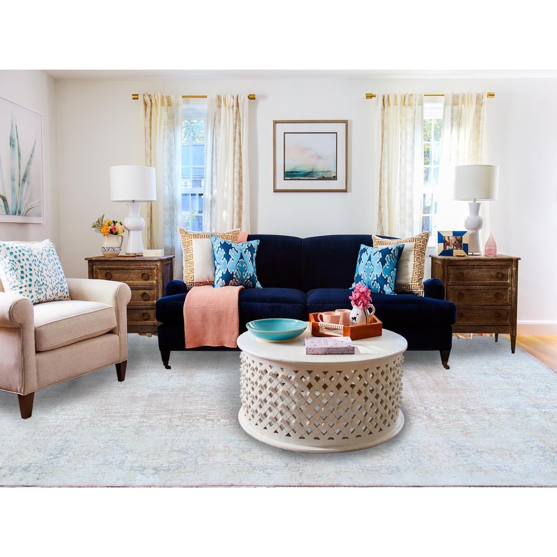 Rug 9'4"x13'1" Pink Hand Knotted Worn Wool Distressed Old Farsian Karman - 2