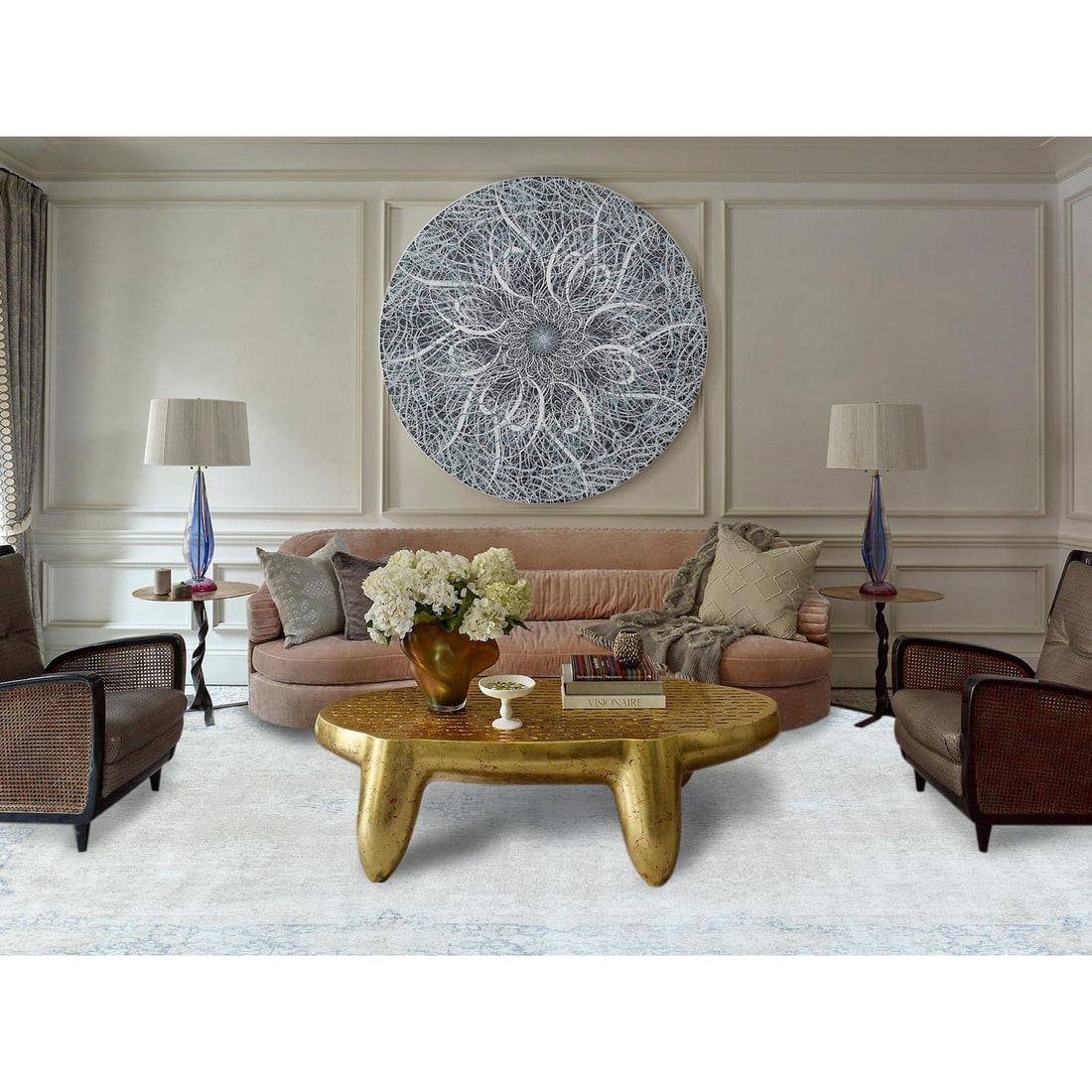 Rug 9'7"x13'2" Beige Distressed Look Wool Vintage Farsian Hand Knotted - 2