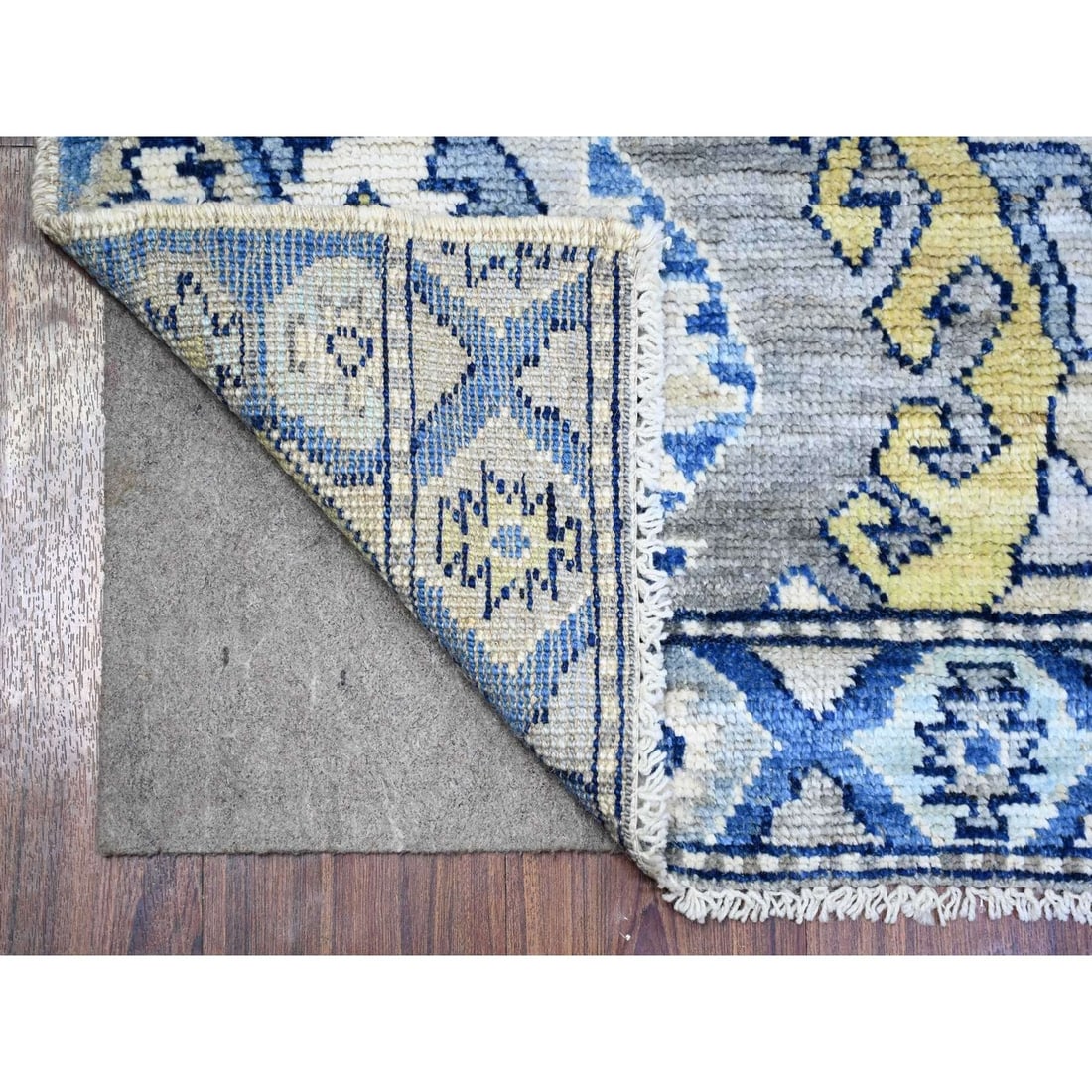 Rug 4'1"x6' Ivory Wool Hand Knotted Anatolian Village Inspired - 2