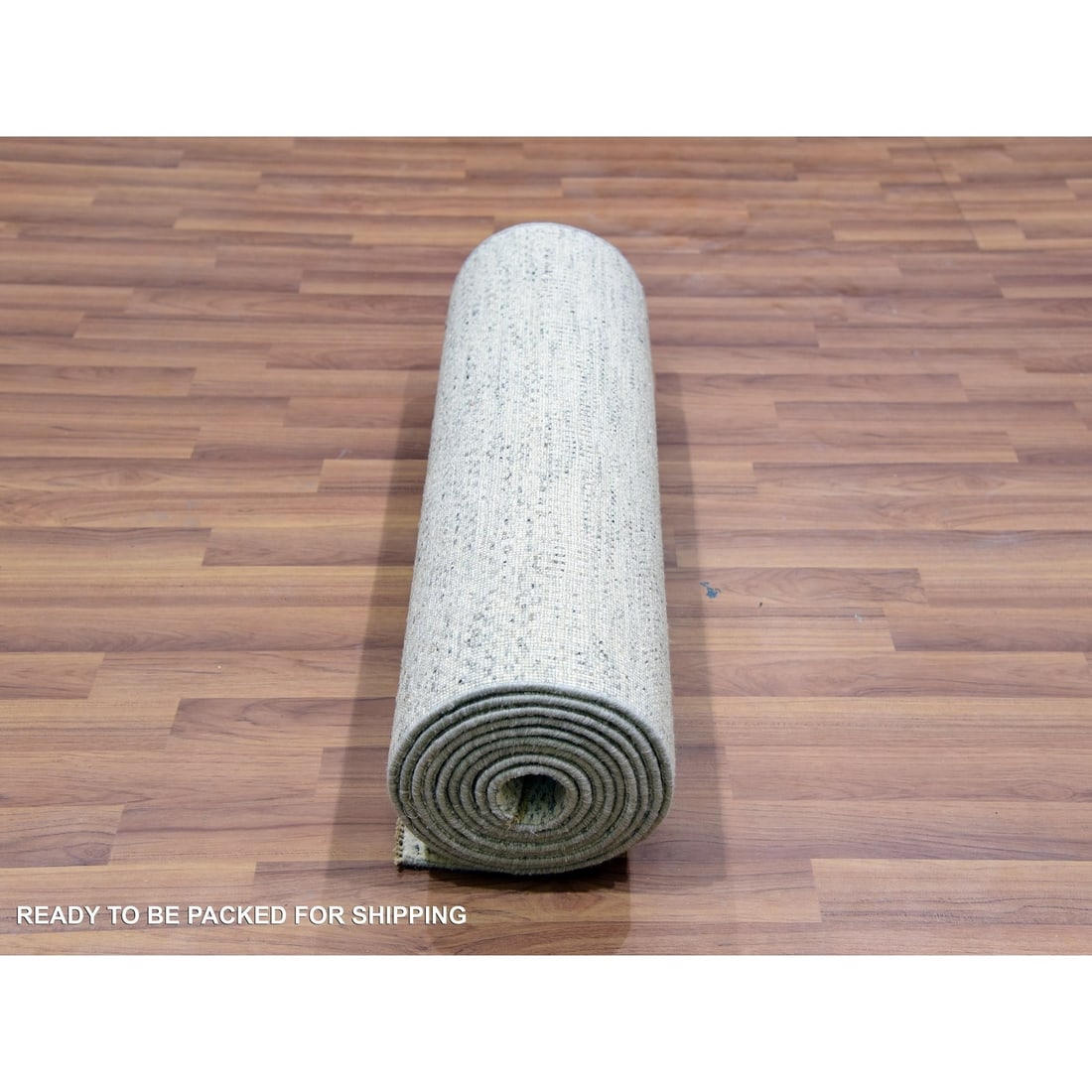 Rug 2'7"x13'9" Owl Gray Hand Knotted Grass Design Undyed Pure Wool Runner - 7