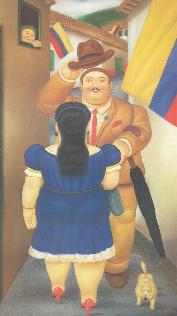 Contemporary FERNANDO BOTERO National Holiday 50.5" x 24.75" Poster 1987 - 2