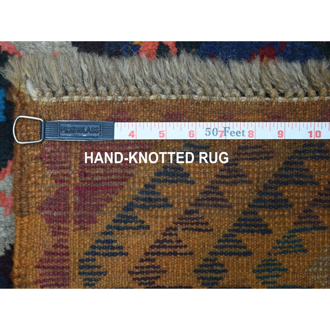 Rug 3'9"x6'3" Geometric Design Hand Made Wool Colorful Afghan Village - 5