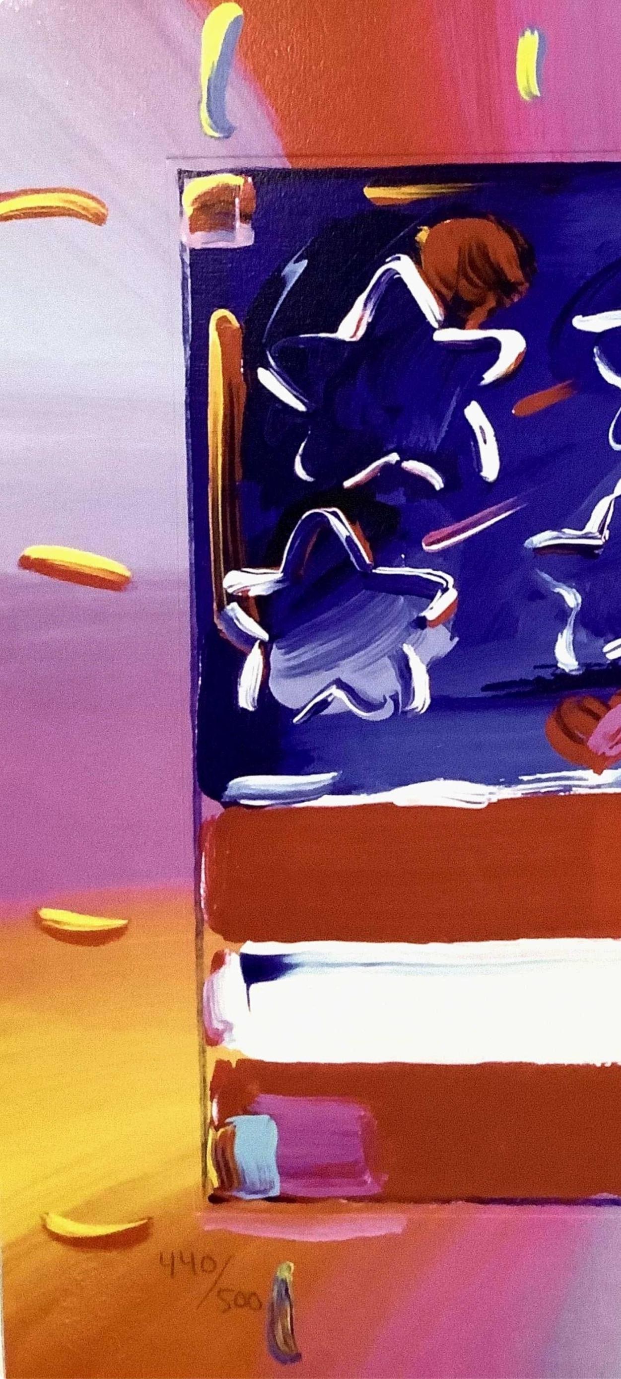 Official Lithograph - Peter Max - Heart with Flag III - Hand Signed - 3