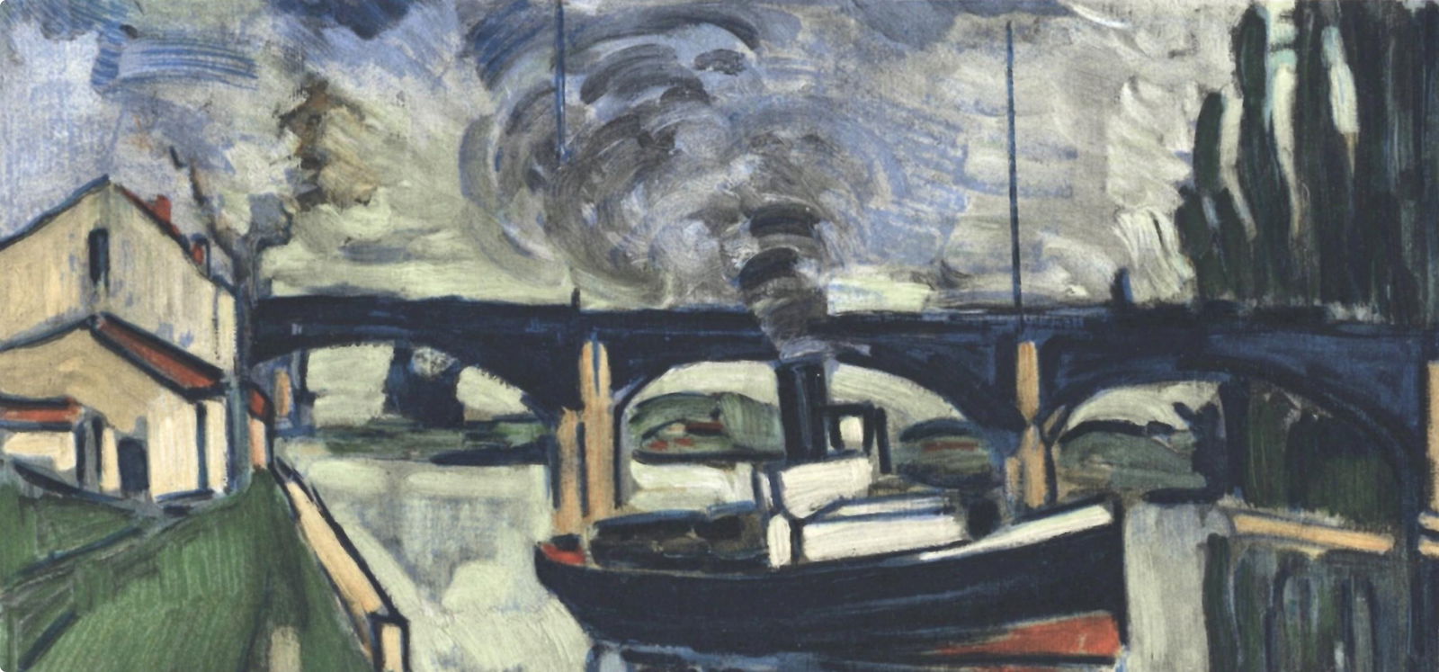 Lithograph - Maurice de Vlaminck - La Seine Poissy - Vlaminck - Signed - 3