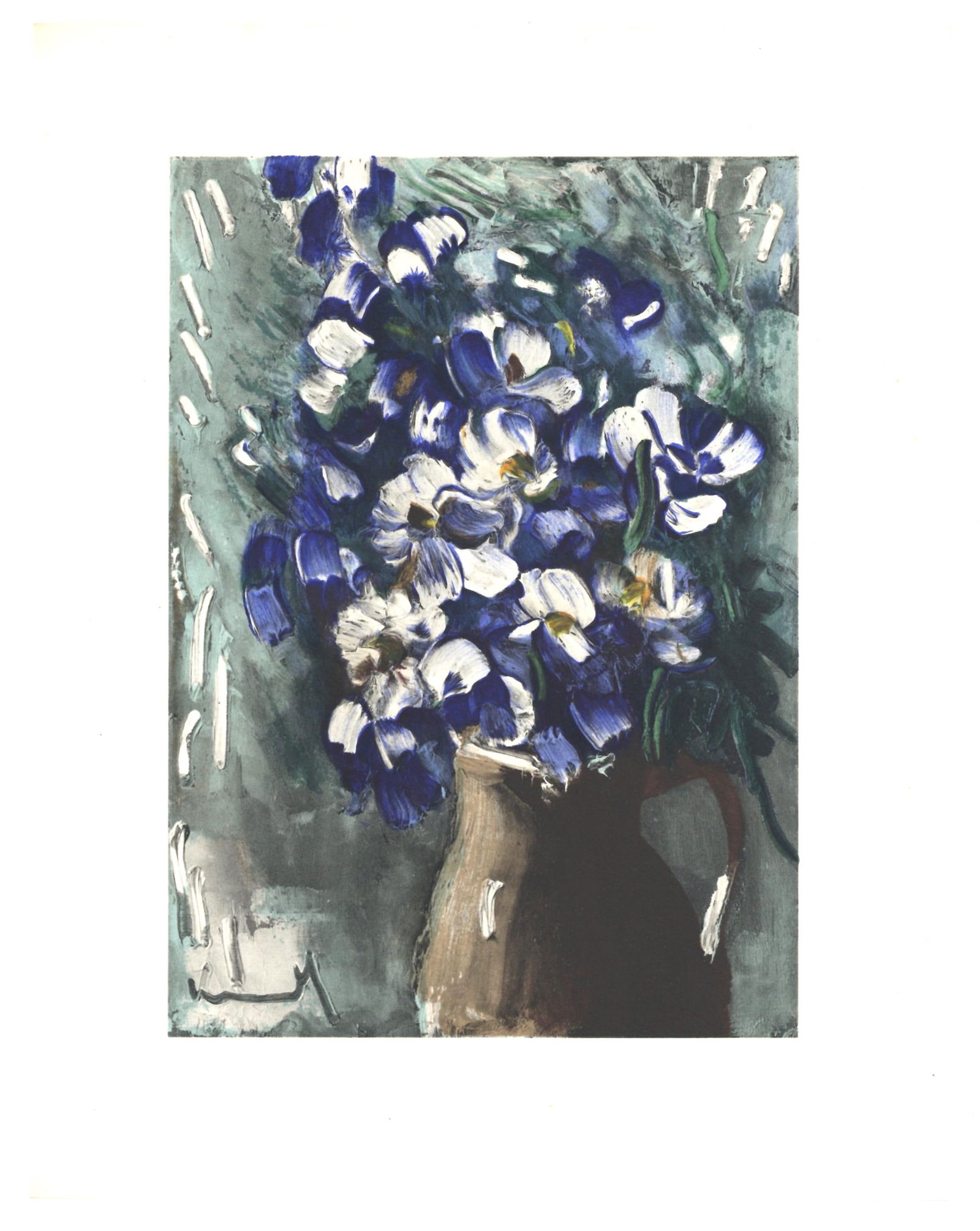 Lithograph - Maurice de Vlaminck - Les Delphiniums - Vlaminck - Signed - 5