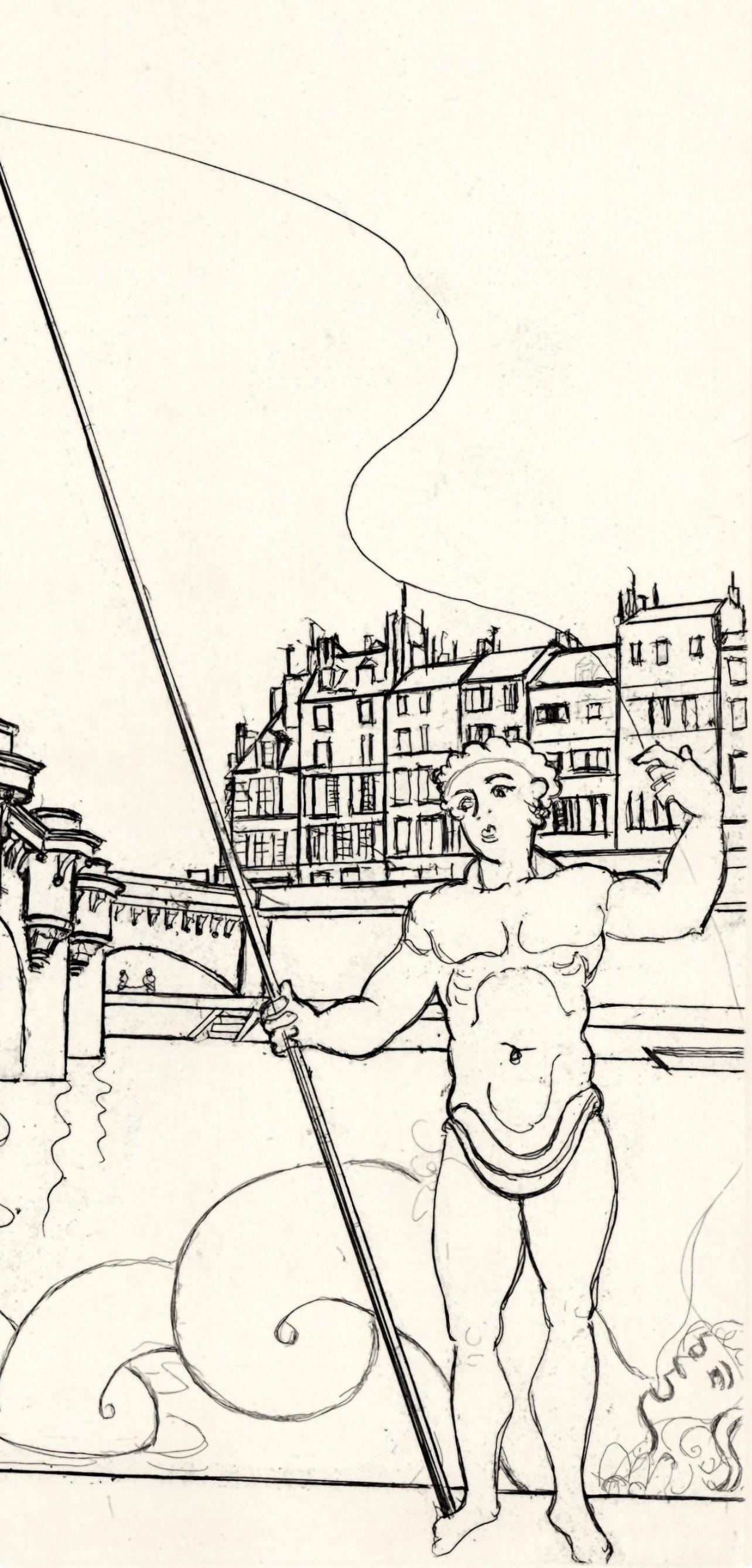 Etching - Andr Derain - Le Pont Neuf - A La gloire Paris - 2