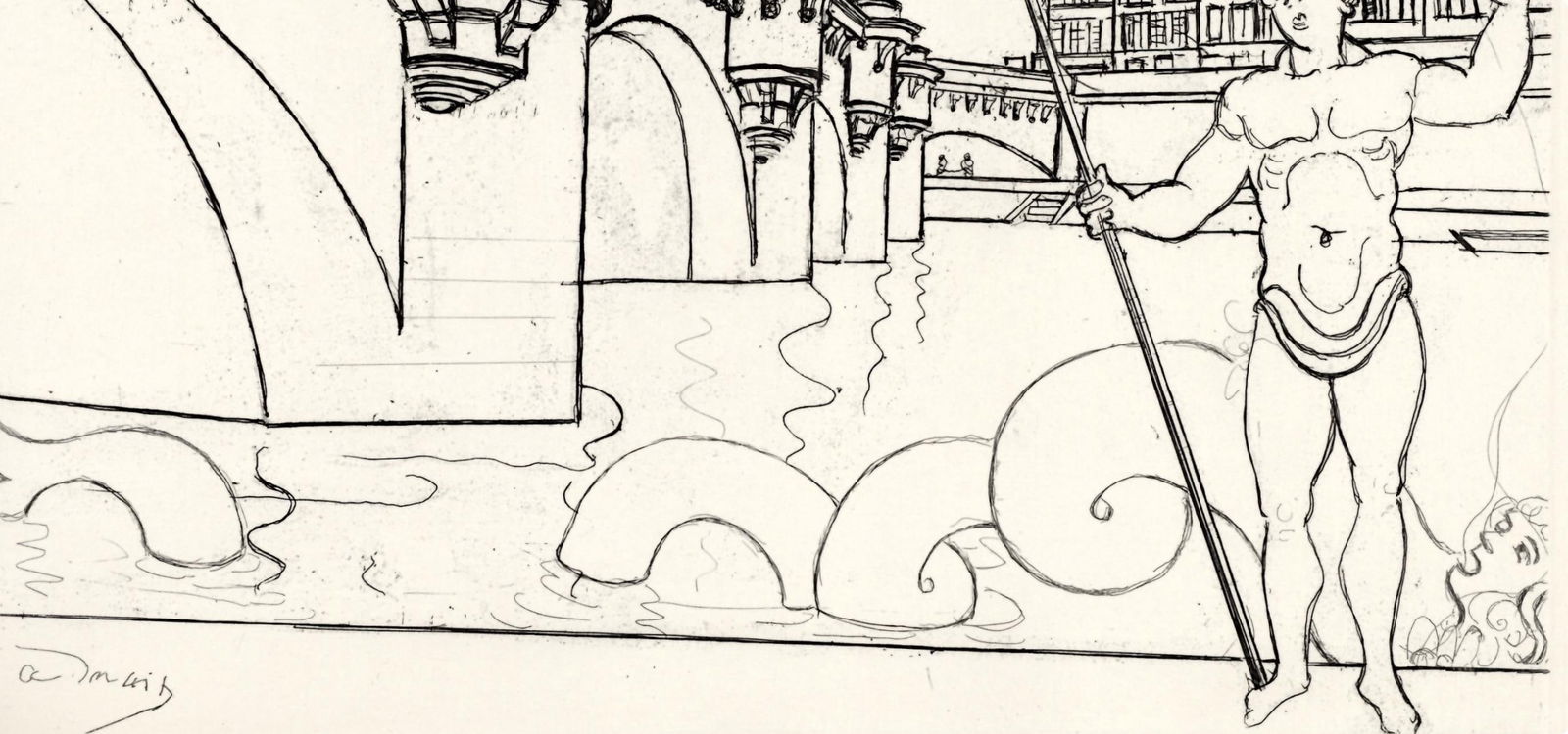 Etching - Andr Derain - Le Pont Neuf - A La gloire Paris - 5