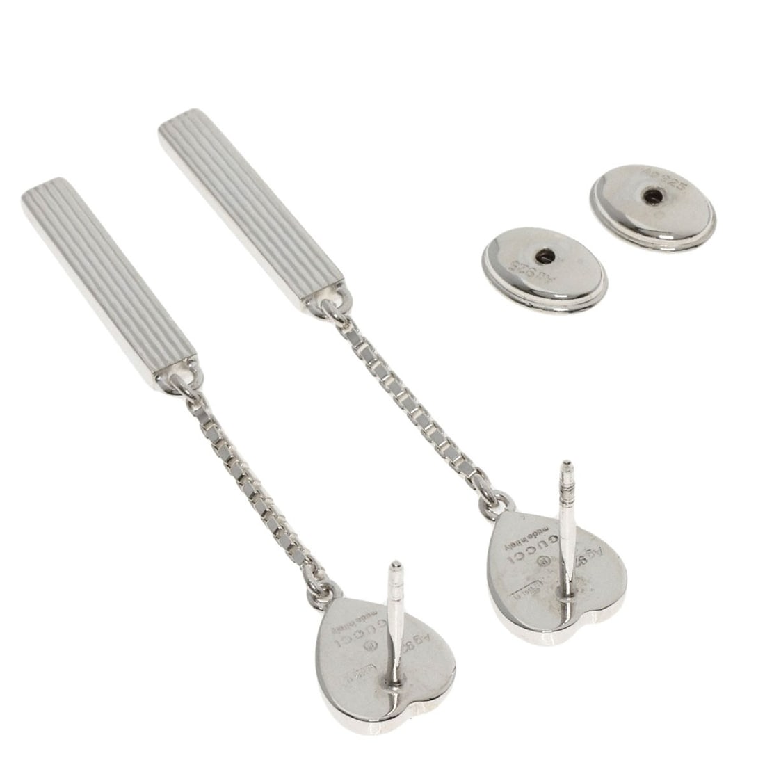 Silver GUCCI Logo Drop earring - 2