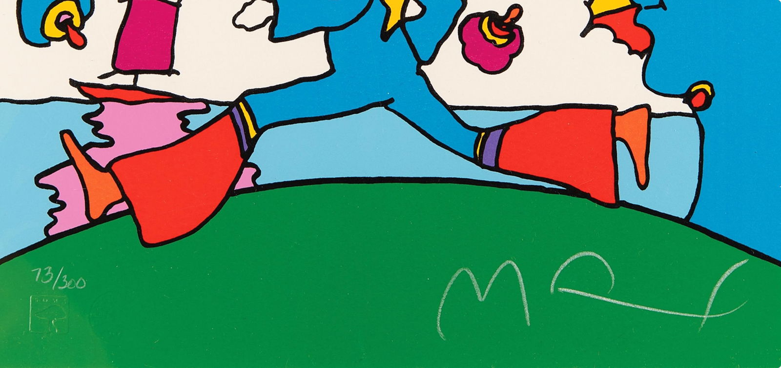 Official Lithograph - Peter Max - Cosmic Runner - Retro Suite I - Hand Signed - 4