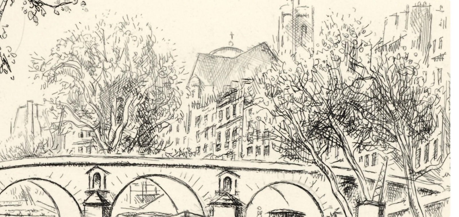 Etching - Robert Lotiron - le Saint-Louis - A La gloire Paris - 4