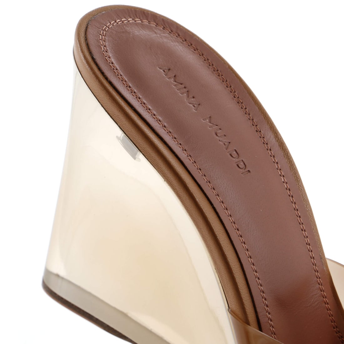 95 Amina Muaddi Women's Lupita Wedge Sandals PVC - 5