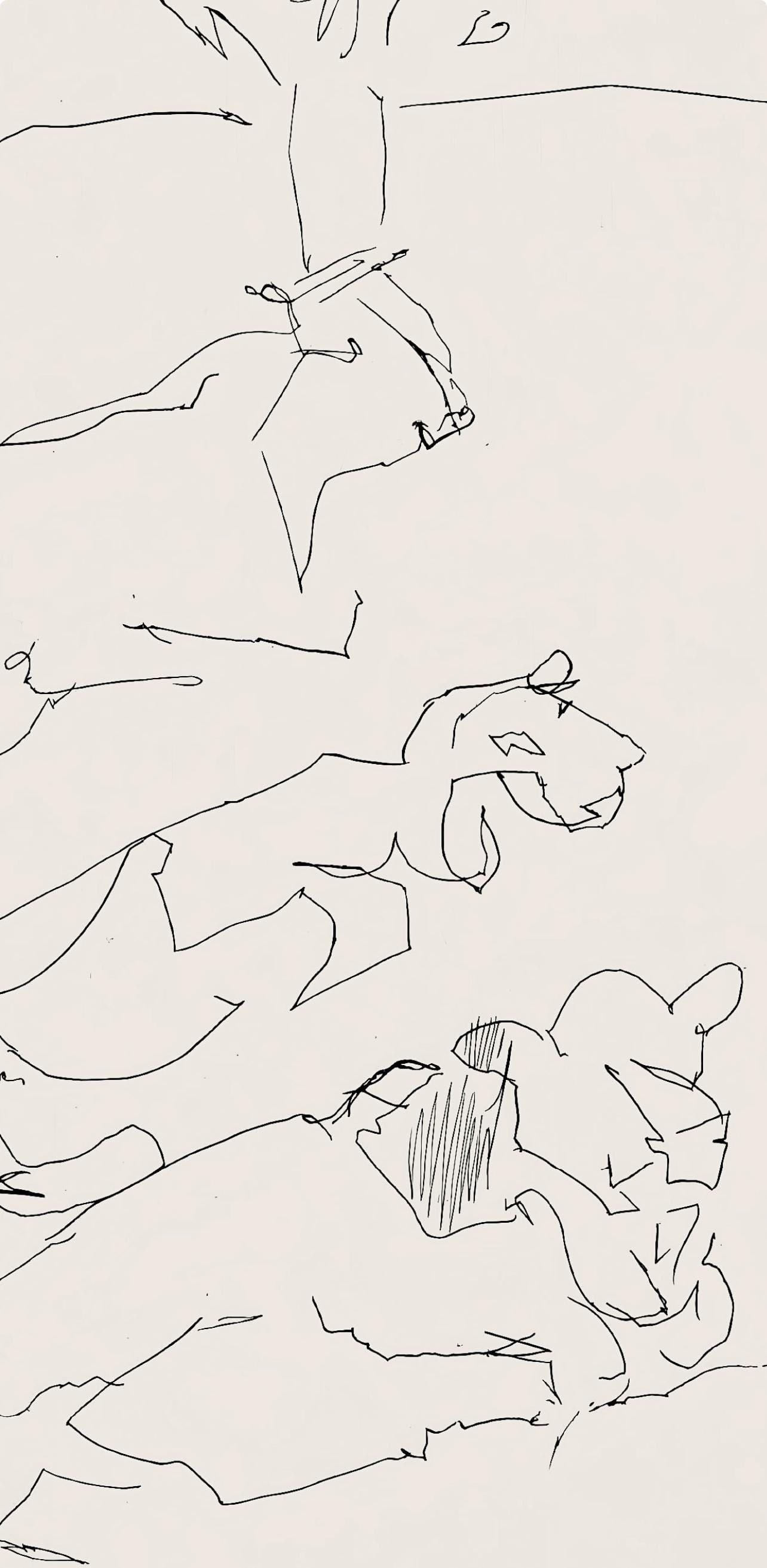 Etching - Jacques Villon - Composition (Ginestet/ Pouillon 42-64) - Hsiode - Les Travaux et les - 2