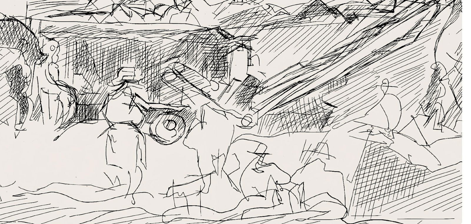 Etching - Jacques Villon - Composition (Ginestet/ Pouillon 42-64) - Hsiode - Les Travaux et les - 2