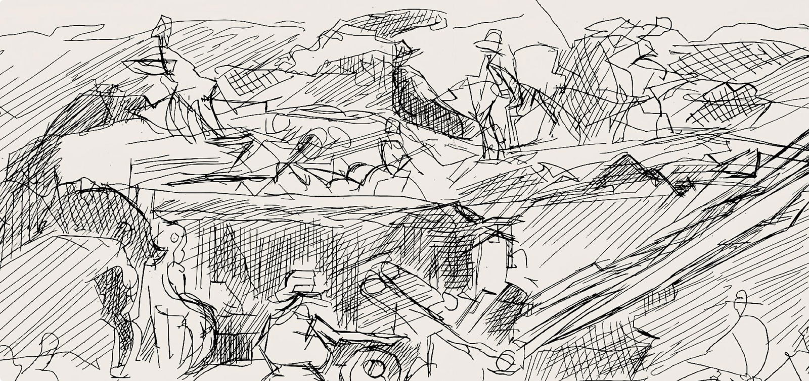 Etching - Jacques Villon - Composition (Ginestet/ Pouillon 42-64) - Hsiode - Les Travaux et les - 3