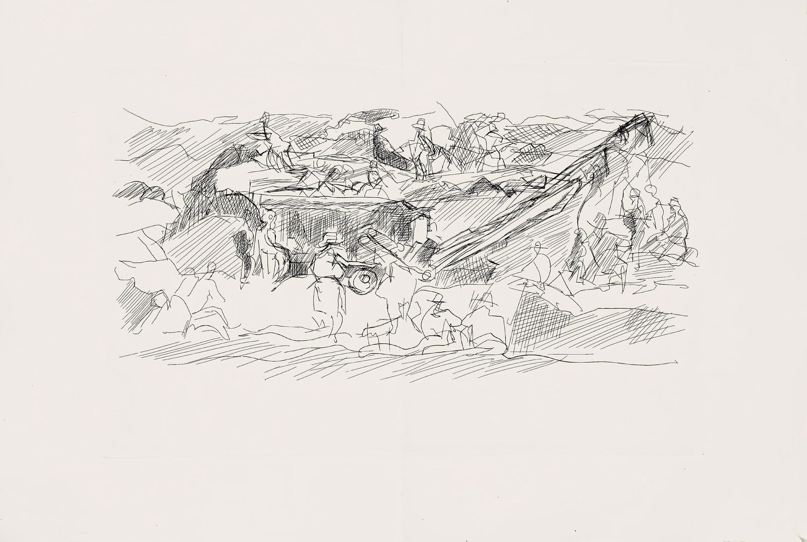 Etching - Jacques Villon - Composition (Ginestet/ Pouillon 42-64) - Hsiode - Les Travaux et les - 5