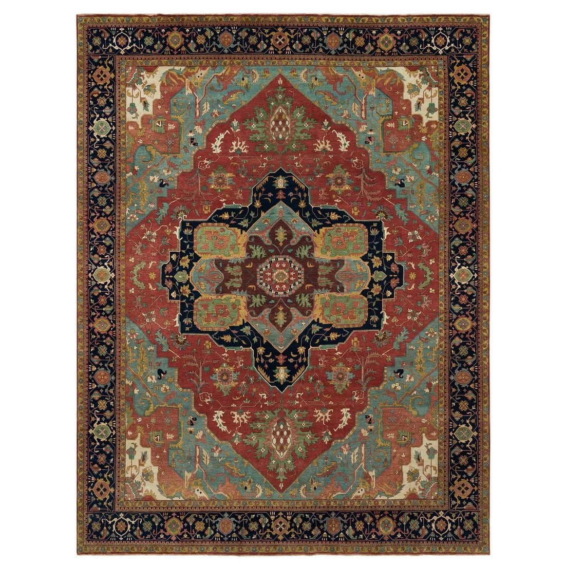 Rug 13'10"x18'1" Barn Red Antiqued Hand Knotted Fine Heris Wool Oversized: Rug 13'10"x18'1" Barn Red Antiqued Hand Knotted Fine Heris Wool Oversized This listing features Rug 13'10"x18'1" Barn Red Antiqued Hand Knotted Fine Heris Wool Oversized. Item specifics are provided