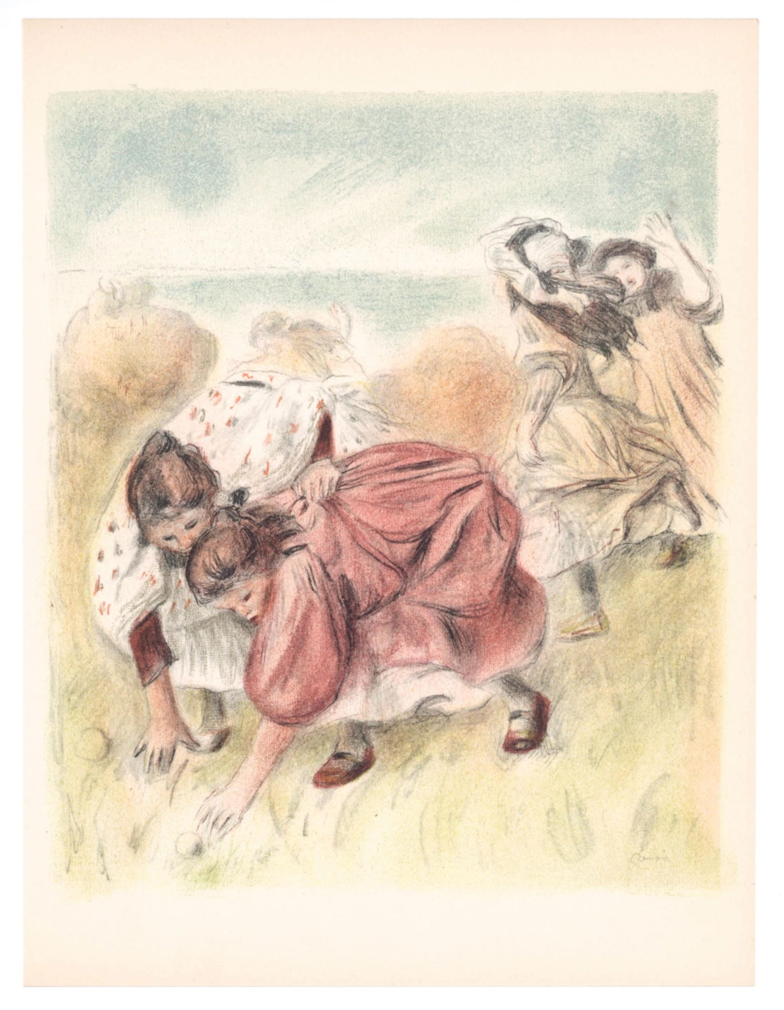 Lithograph - Pierre-Auguste Renoir - Enfants jouant a la balle - Les Lithographies de Renoir - 5