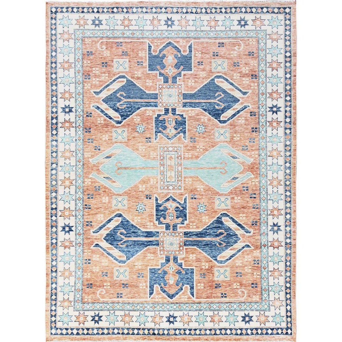 Rug 8'10"x11'9" Coral Color Anatolian Village Design Hand Knotted Pure Wool: Rug 8'10"x11'9" Coral Color Anatolian Village Design Hand Knotted Pure Wool This listing features Rug 8'10"x11'9" Coral Color Anatolian Village Design Hand Knotted Pure Wool. Item specifics are