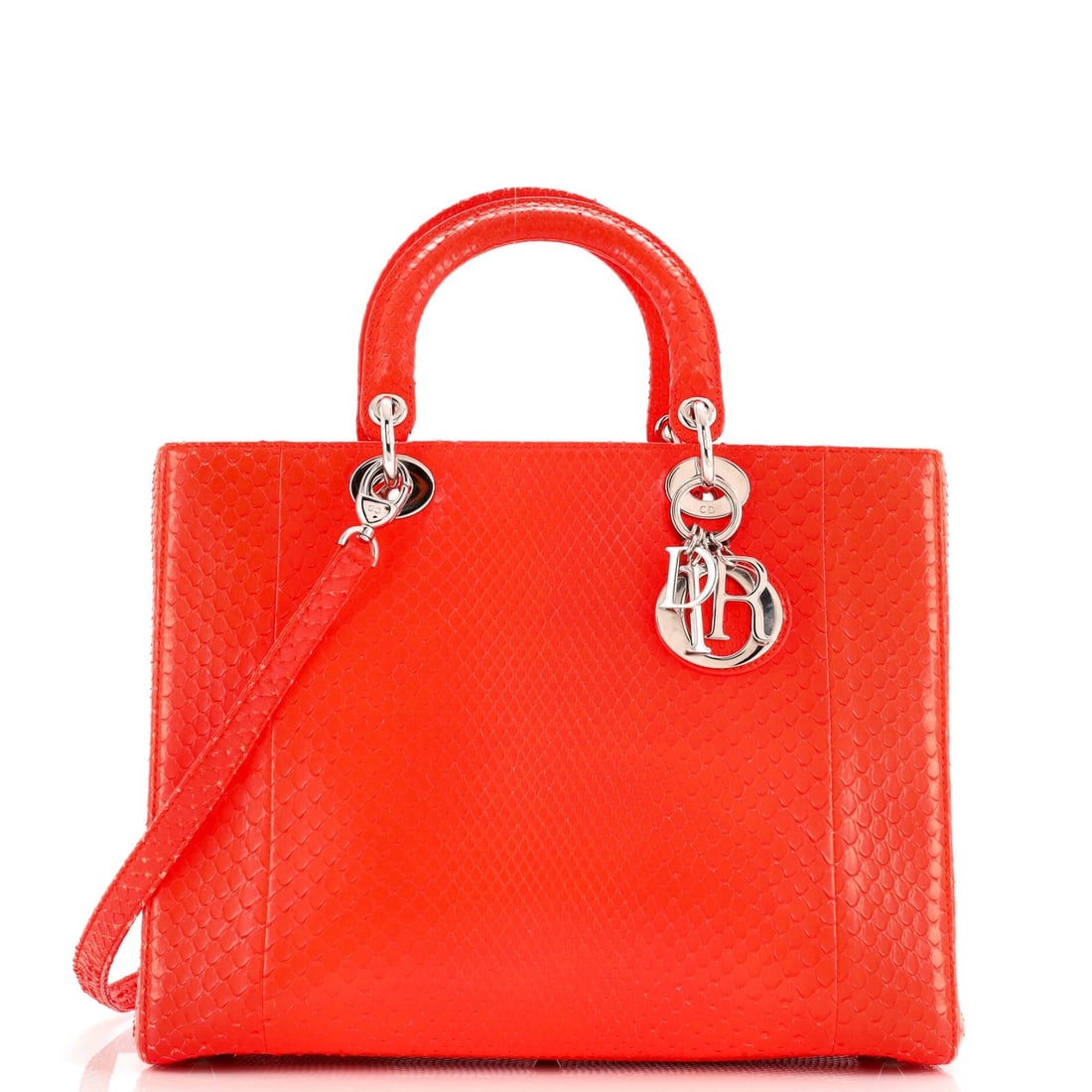 Large Christian Dior Lady Dior Bag Python (1 of 8)