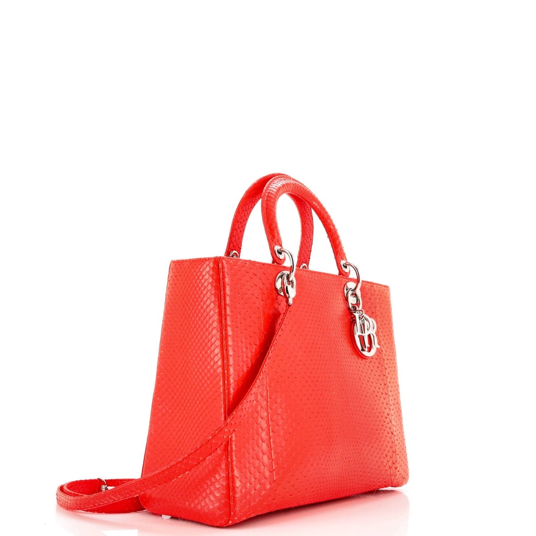 Large Christian Dior Lady Dior Bag Python - 2