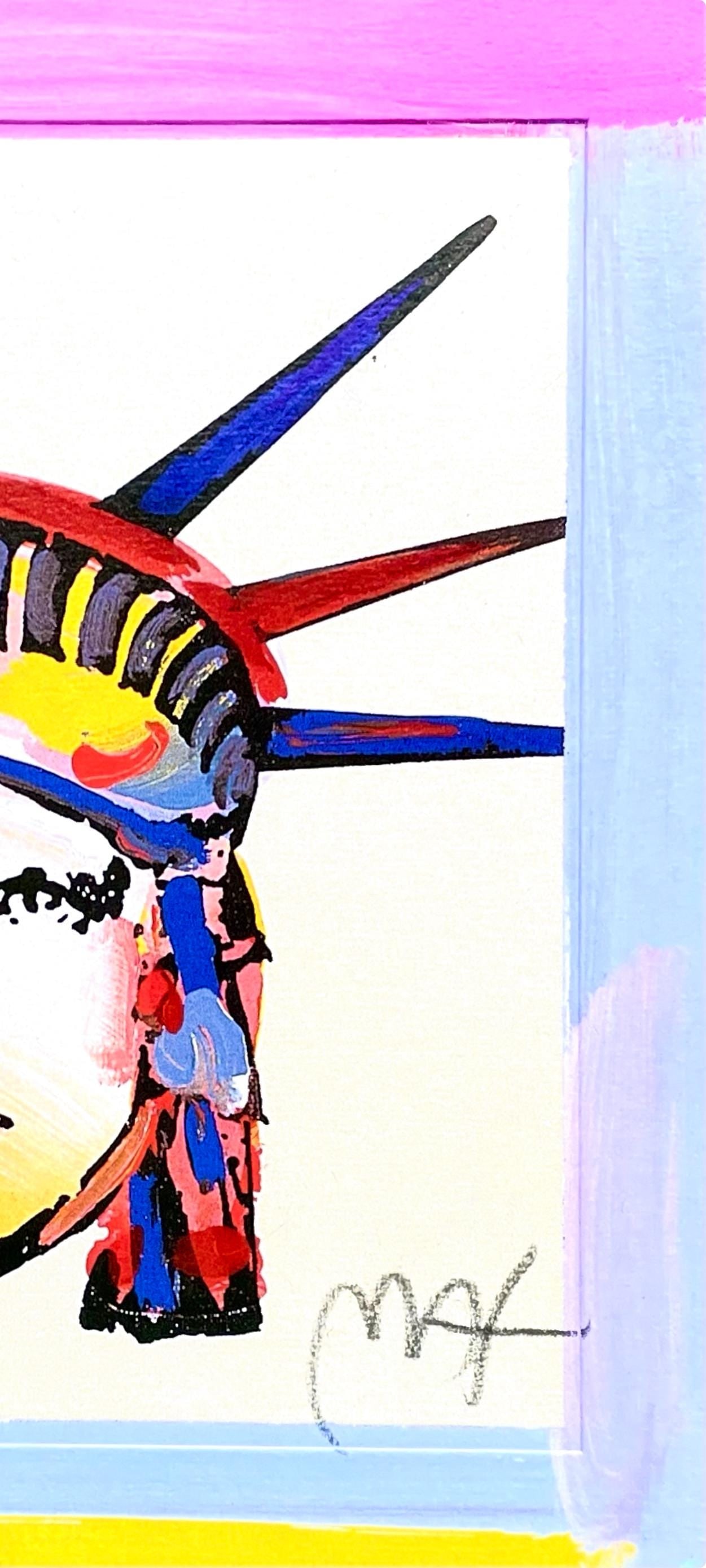 Official Lithograph - Peter Max - Liberty Head X - Hand Signed - 4