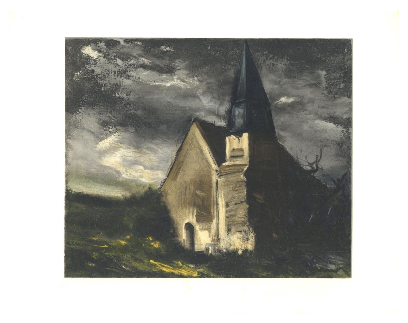 Lithograph - Maurice de Vlaminck - L'glise de Saint Lubin - Vlaminck - Signed - 5