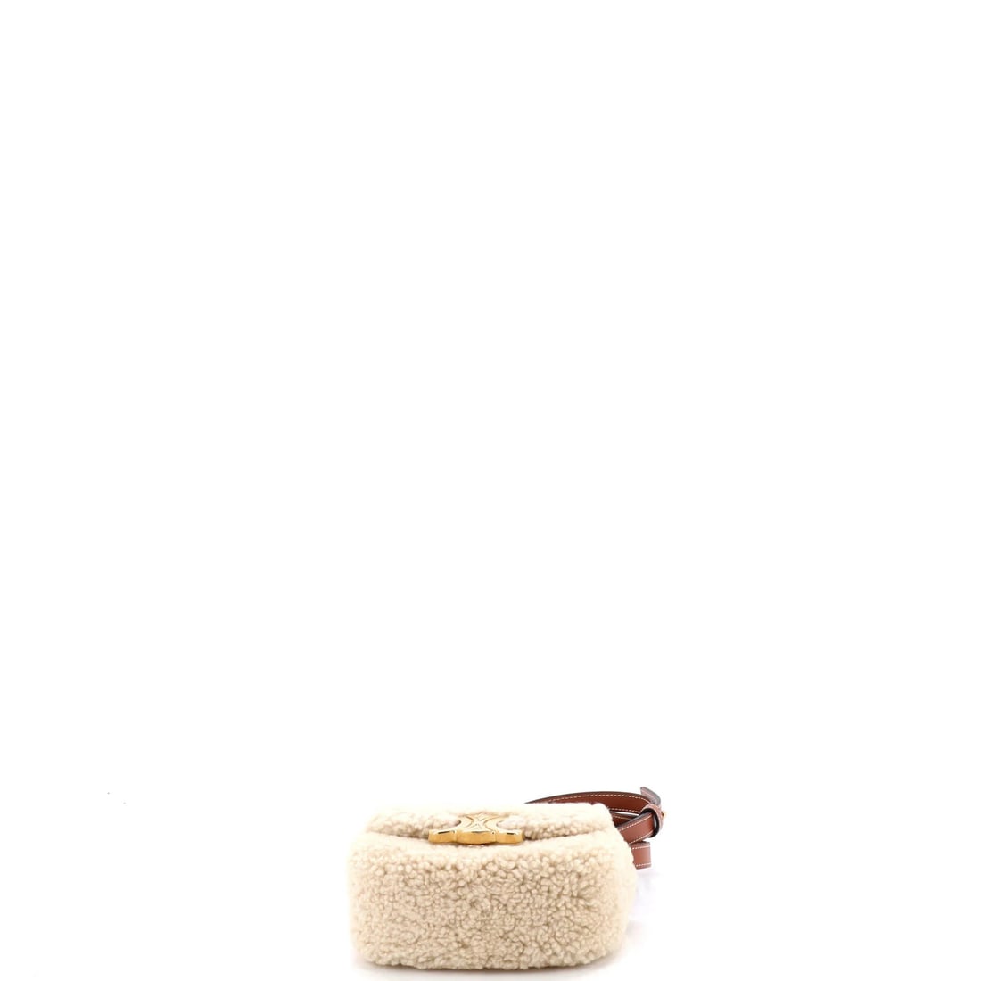 Mini Celine Triomphe Shoulder Bag Shearling - 4