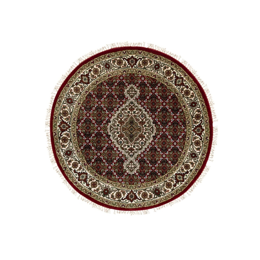 Rug 3'4"x3'4" Red Wool And Silk Tebraz Mahi Fish Design Oriental Round: Rug 3'4"x3'4" Red Wool And Silk Tebraz Mahi Fish Design Oriental Round This listing features Rug 3'4"x3'4" Red Wool And Silk Tebraz Mahi Fish Design Oriental Round. Item specifics are provided below.