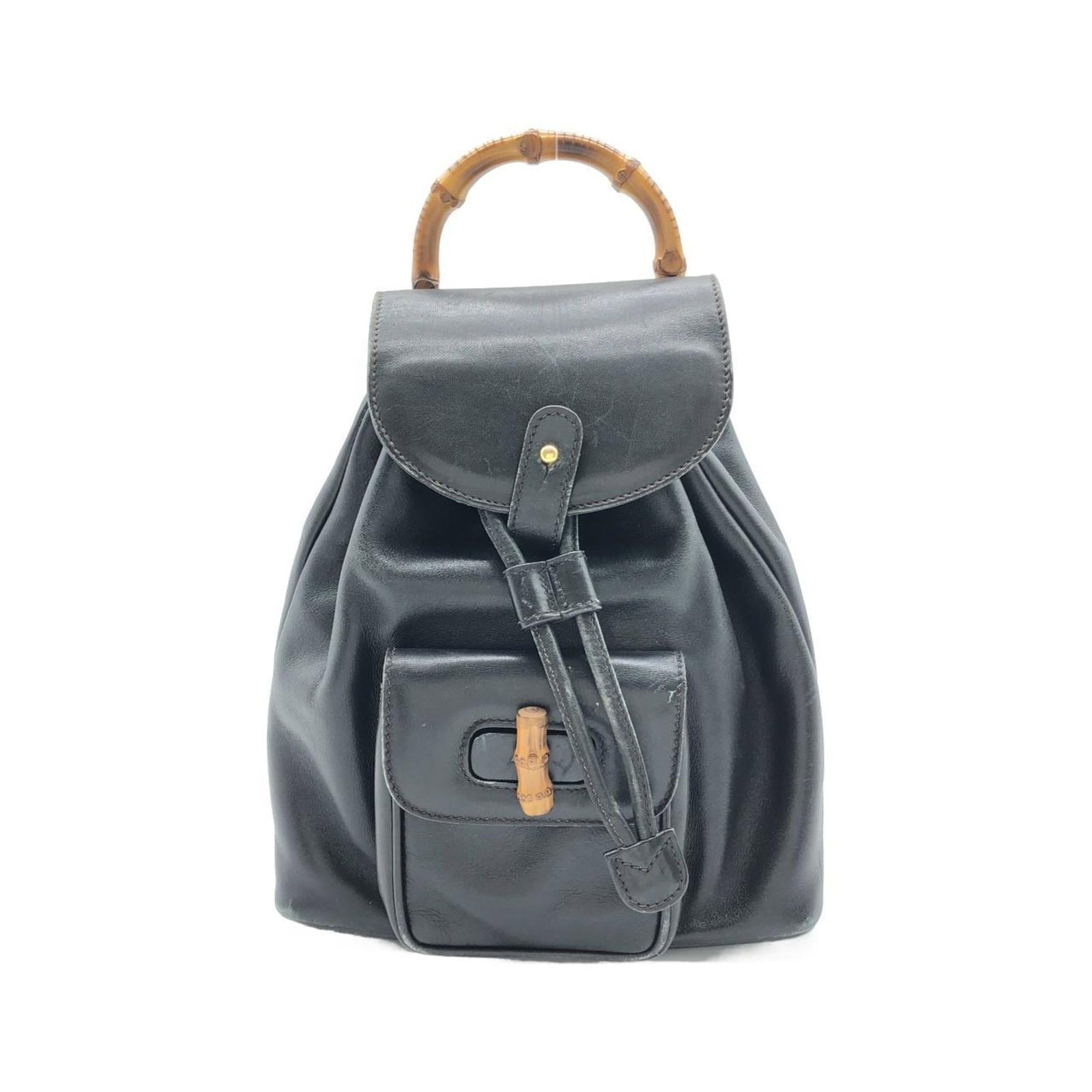 Leather Gucci Backpack: Leather Gucci Backpack This listing features Leather Gucci Backpack. Item specifics are provided below. Item Specifics: Brand: Gucci Type: Backpack Material: Leather Color: Black Hardware Color: Gold