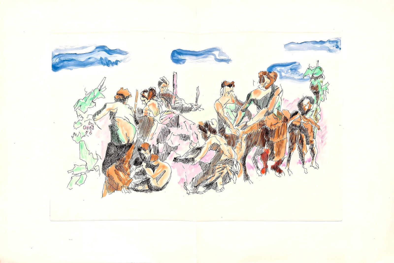 Etching - Jacques Villon - Composition (Ginestet/ Pouillon 42-64) - Hsiode - Les Travaux et les - 6