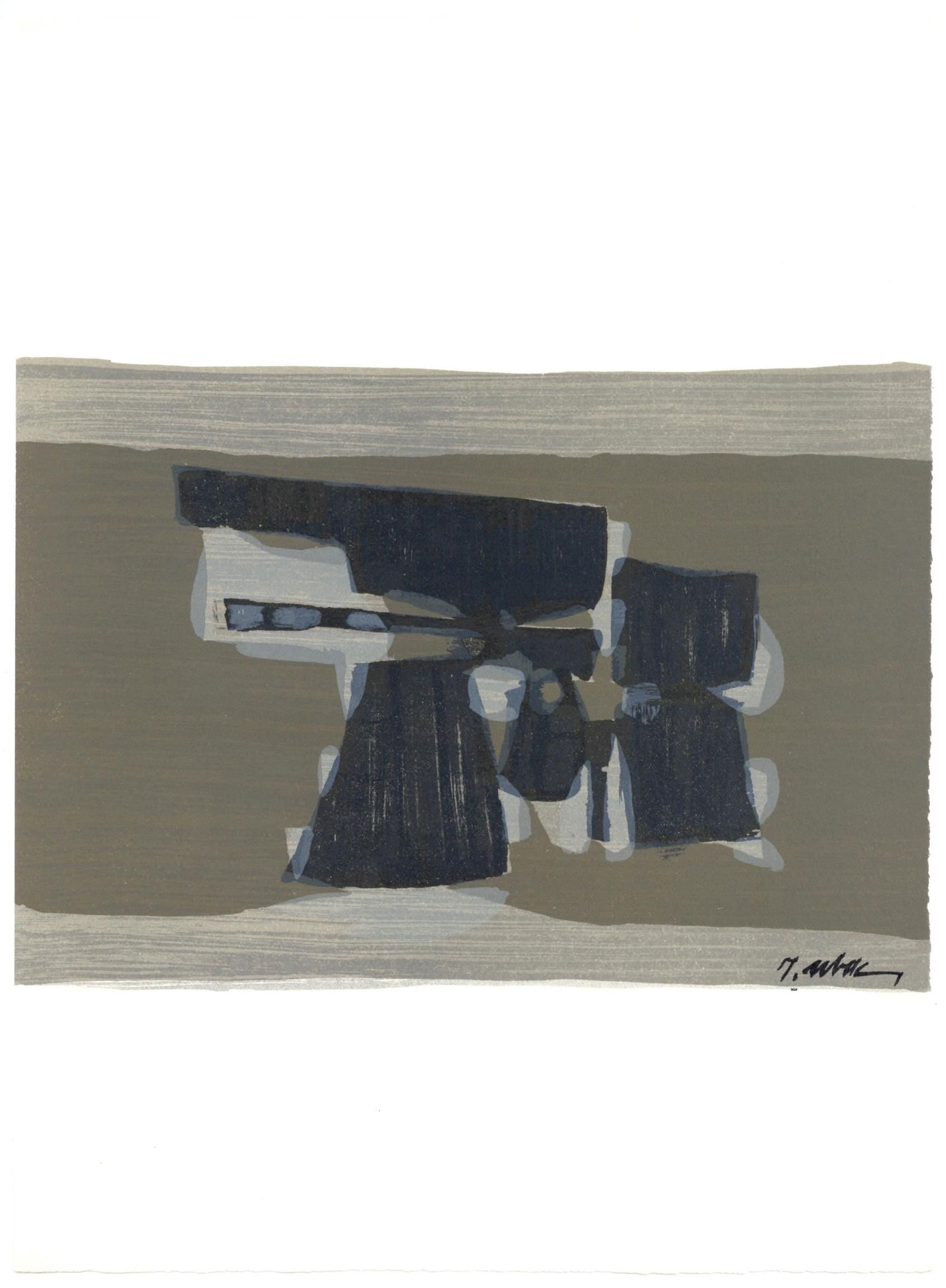 Lithograph - Raoul Ubac - Charrue - L'Hommage Georges Braque - Derrire le miroir - 5