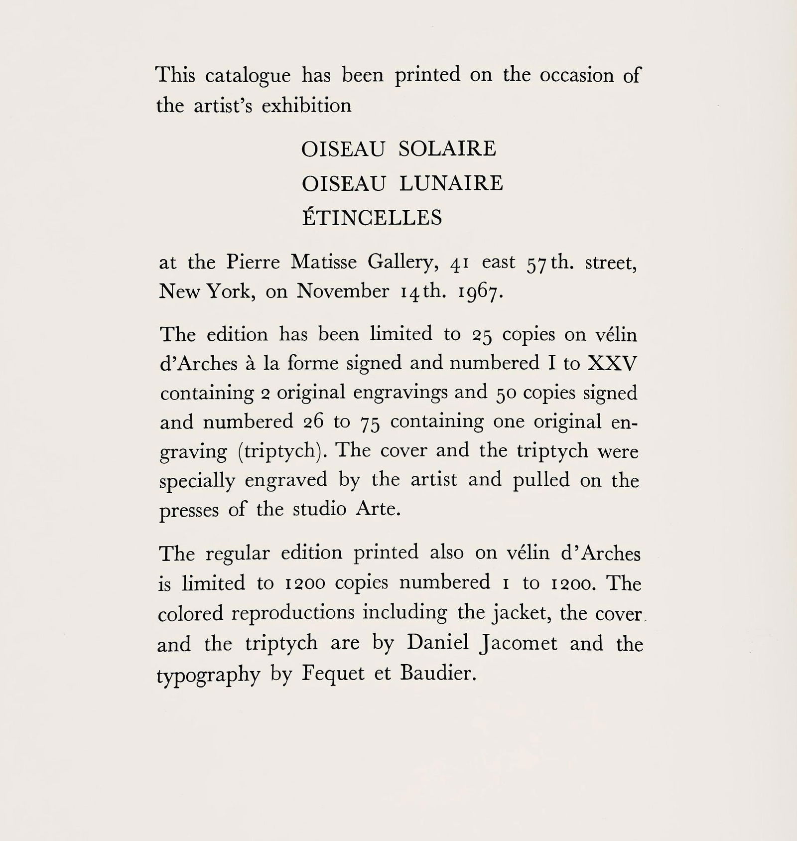 Lithograph - Joan Mir - L'Oiseau solaire - L'Oiseau lunaire - tincelles (Cramer 117; Dupin 447-48) - 6