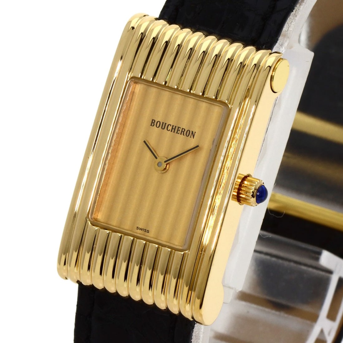 Leather Boucheron Reflation Watches K18 Yellow Gold/ - 3