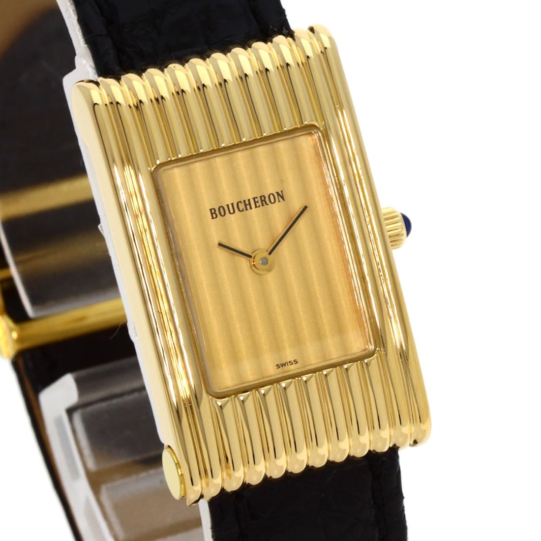 Leather Boucheron Reflation Watches K18 Yellow Gold/ - 4