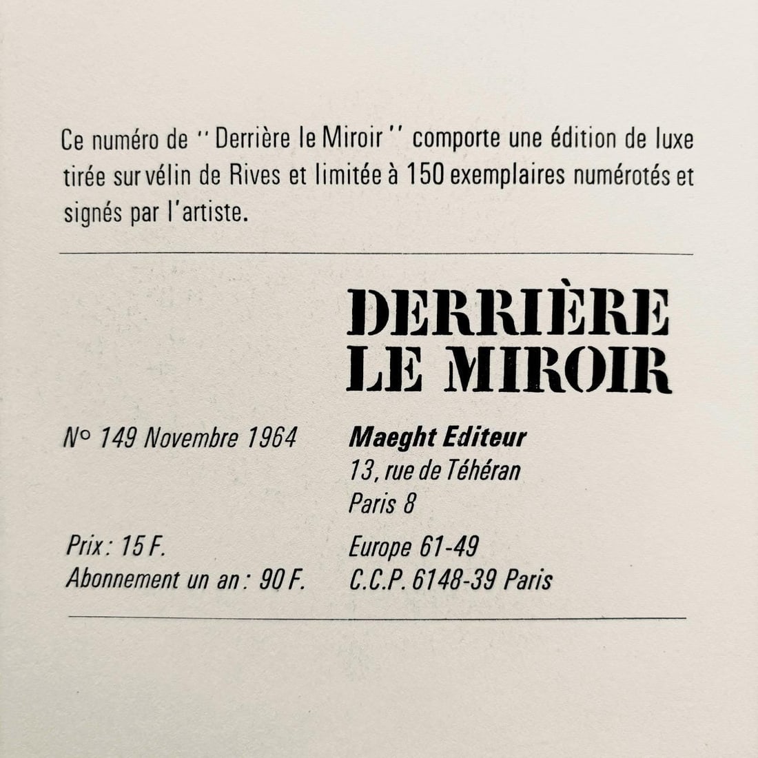 Lithograph - Ellsworth Kelly - Composition (Axsom Ib) - Derrire le miroir - 5