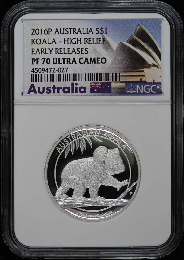 HIGH RELIEF ER S$1 NGC PR70DCAM - 2016P AUSTRALIA KOALA (1 of 1)