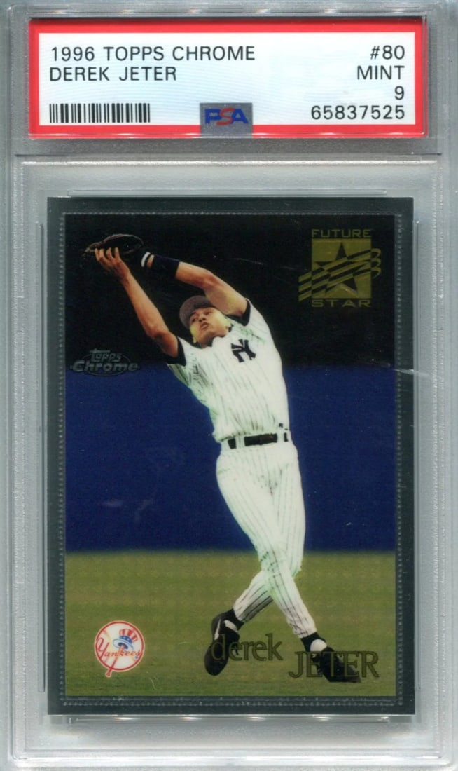 Card Derek Jeter 1996 Topps Chrome #80 PSA Mint 9 (1 of 2)