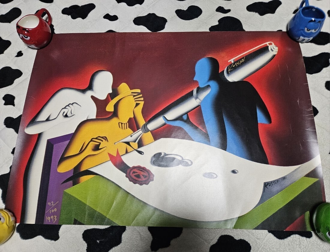 autograph MARK KOSTABI print with serial number and: autograph MARK KOSTABI print with serial number and This listing features autograph MARK KOSTABI print with serial number and. Item specifics are provided below. Item Specifics: Artist: Mark Kostabi