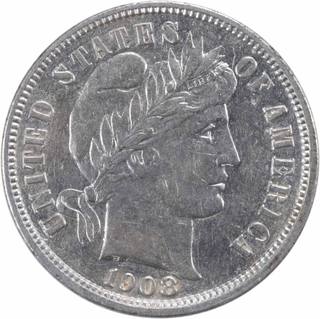 Uncertified 1908-S Barber Silver Dime AU Slider (1 of 2)