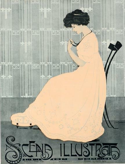 1900 Scena Illustrata Arts Literature Music Woman In White By Giuseppe Anichini (1 of 1)